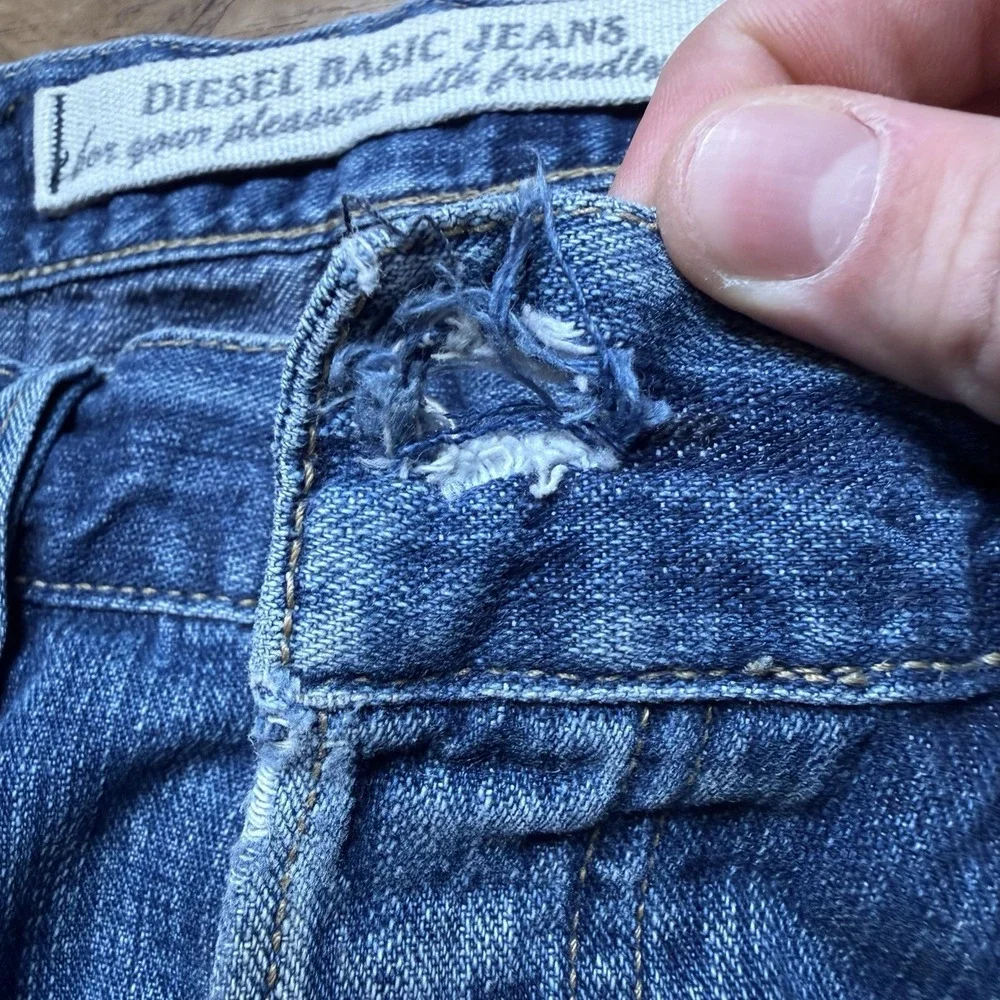 Vintage Diesel Fellow Jeans Men 30x30 Blue Straight Leg Distressed Italy (Tag33)